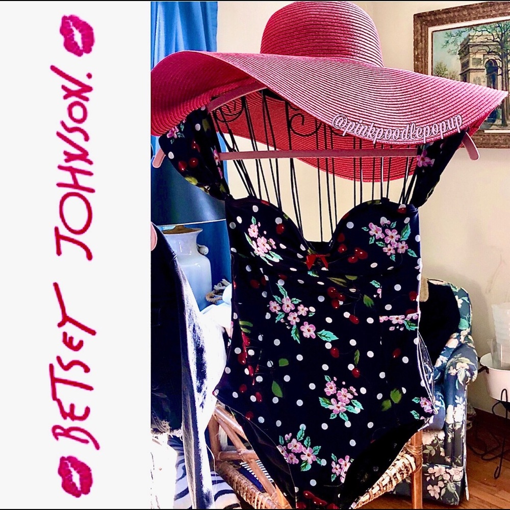 Betsey Johnson Cherry Bomb Retro Bathing Suit NWT